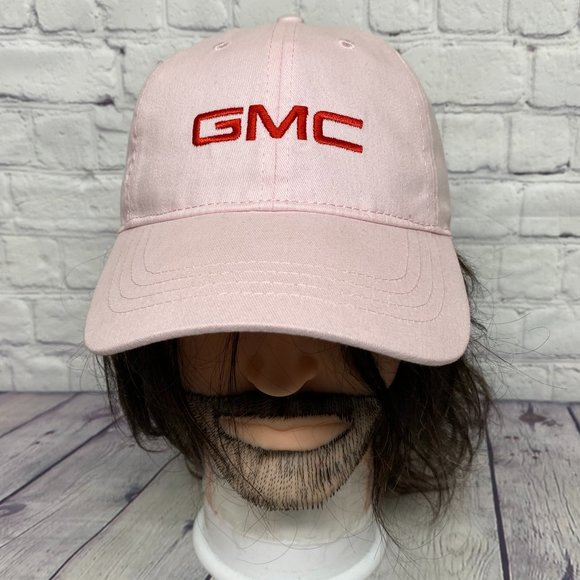 Dad Hat Women Cap Strap Back Pink GMC Embroidered Spell Out Automotive Car OSFM - Picture 1 of 8